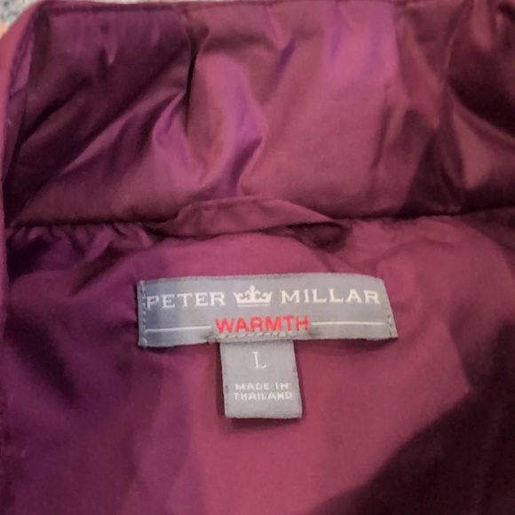 Peter Millar Puffer Vest Warmth Maroon Golf Poly Fill Full Zip Men's Size Large - Picture 2 of 2